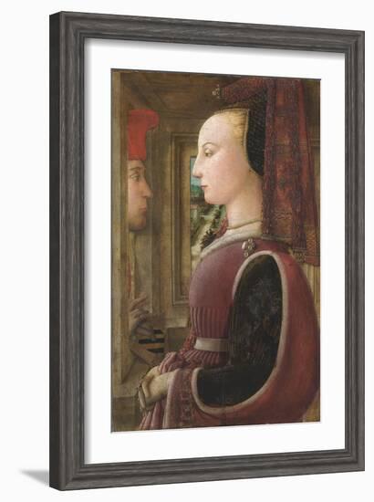 Portrait of a Woman with a Man at a Casement by Fra Filippo Lippi-null-Framed Giclee Print