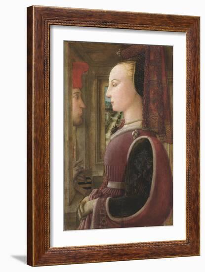 Portrait of a Woman with a Man at a Casement by Fra Filippo Lippi-null-Framed Giclee Print