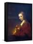 Portrait of a Woman with a Pink Carnation-Rembrandt van Rijn-Framed Stretched Canvas