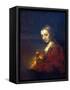 Portrait of a Woman with a Pink Carnation-Rembrandt van Rijn-Framed Stretched Canvas