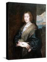 Portrait of a Woman with a Rose, Between 1635 and 1639-Sir Anthony Van Dyck-Stretched Canvas