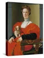 Portrait of a Woman with a Small Dog-Pontormo-Stretched Canvas