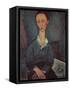 Portrait of a Woman with a White Collar-Amedeo Modigliani-Framed Stretched Canvas