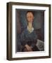 Portrait of a Woman with a White Collar-Amedeo Modigliani-Framed Giclee Print