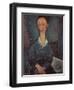 Portrait of a Woman with a White Collar-Amedeo Modigliani-Framed Giclee Print