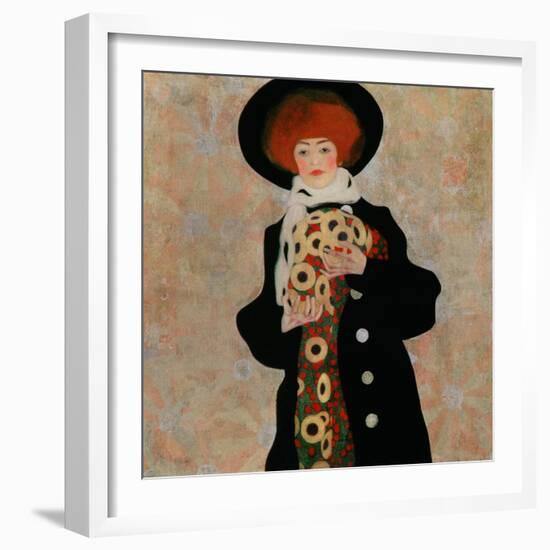 Portrait of a Woman with Black Hat (Gertrude Schiele), 1909-Egon Schiele-Framed Giclee Print