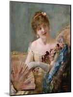 Portrait of a Woman with Fan, 1879-Henri Gervex-Mounted Giclee Print