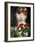 Portrait of a Woman with Flowers with Red Roses-Alaya Gadeh-Framed Photographic Print