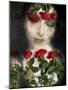 Portrait of a Woman with Flowers with Red Roses-Alaya Gadeh-Mounted Photographic Print