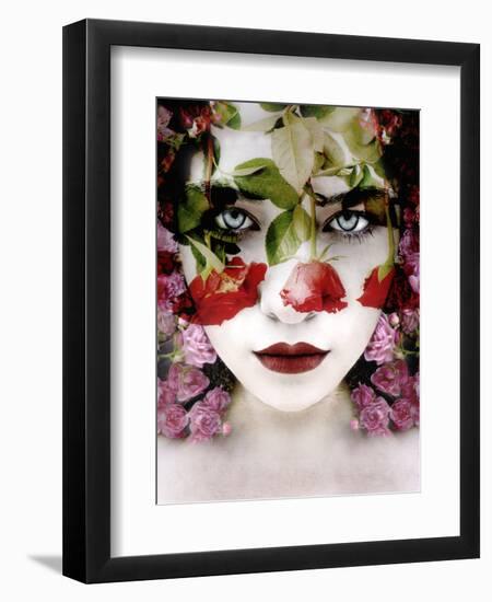 Portrait of a Woman with Roses, Composing-Alaya Gadeh-Framed Premium Photographic Print