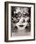 Portrait of a Woman with Roses in Sepia Monotonous Shades, Composing-Alaya Gadeh-Framed Photographic Print