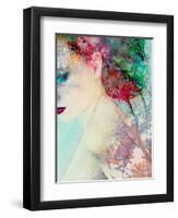 Portrait of a Woman with Trees and Flowers-Alaya Gadeh-Framed Photographic Print