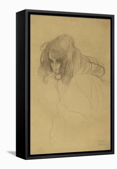 Portrait of a Woman-Gustav Klimt-Framed Stretched Canvas