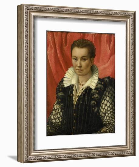 Portrait of a Woman.-Lorenzo Lotto-Framed Art Print