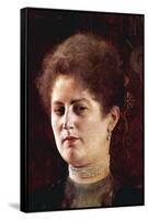 Portrait of a Woman-Gustav Klimt-Framed Stretched Canvas