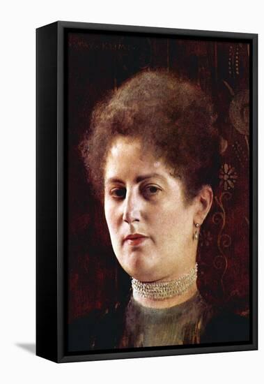 Portrait of a Woman-Gustav Klimt-Framed Stretched Canvas