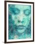 Portrait of a Womans Face with Floral Layer-Alaya Gadeh-Framed Photographic Print