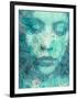 Portrait of a Womans Face with Floral Layer-Alaya Gadeh-Framed Photographic Print