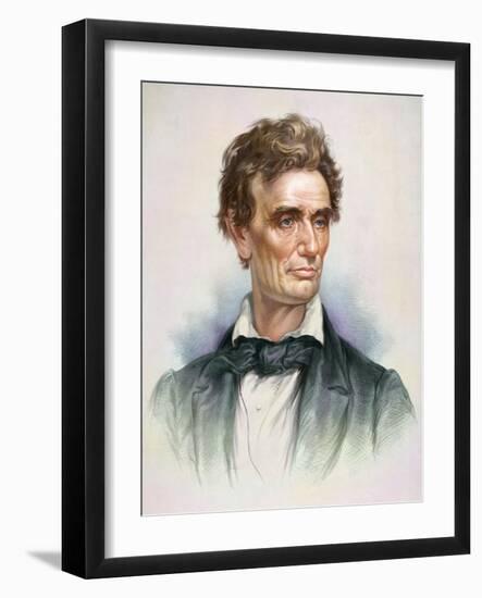 Portrait of a Young Abraham Lincoln-Stocktrek Images-Framed Art Print