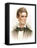 Portrait of a Young Abraham Lincoln-Stocktrek Images-Framed Stretched Canvas