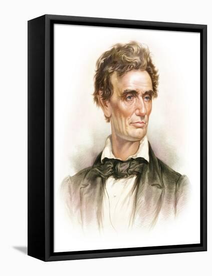 Portrait of a Young Abraham Lincoln-Stocktrek Images-Framed Stretched Canvas