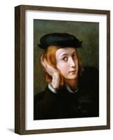 Portrait of a Young Blond Boy-Correggio-Framed Giclee Print