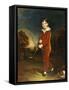 Portrait of a Young Boy in a Red Suit, Holding a Bow and Arrow-Arthur William Devis-Framed Stretched Canvas