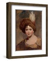 Portrait of a young boy in brown costume with a plumed hat sketch-Thomas Lawrence-Framed Giclee Print