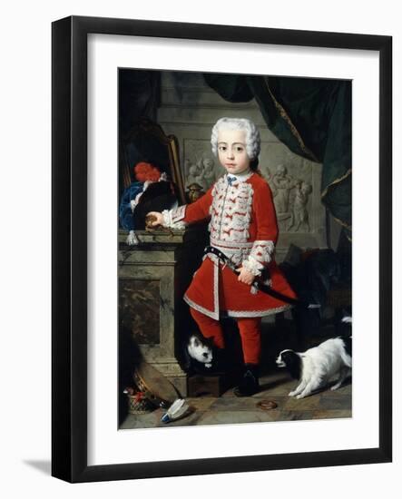 Portrait of a Young Boy in Hungarian Dress-Pierre Subleyras-Framed Giclee Print