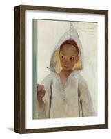 Portrait of a Young Boy Wearing a Burnous-Henri Jules Jean Geoffroy-Framed Giclee Print