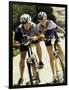 Portrait of a Young Couple Sitting on Bicycles-null-Framed Photographic Print
