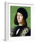 Portrait of a Young Gentleman, Bust-Length, Wearing a Black Cap and Black Coat, 1506-Andrea Previtali-Framed Giclee Print