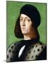 Portrait of a Young Gentleman, Bust-Length, Wearing a Black Cap and Black Coat, 1506-Andrea Previtali-Mounted Giclee Print