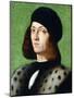 Portrait of a Young Gentleman, Bust-Length, Wearing a Black Cap and Black Coat, 1506-Andrea Previtali-Mounted Giclee Print