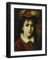 Portrait of a Young Girl, 1876-Leon Joseph Florentin Bonnat-Framed Giclee Print