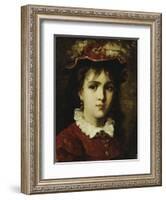 Portrait of a Young Girl, 1876-Leon Joseph Florentin Bonnat-Framed Giclee Print