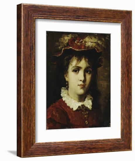 Portrait of a Young Girl, 1876-Leon Joseph Florentin Bonnat-Framed Giclee Print