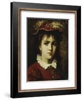 Portrait of a Young Girl, 1876-Leon Joseph Florentin Bonnat-Framed Giclee Print