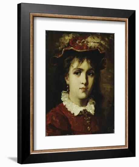 Portrait of a Young Girl, 1876-Leon Joseph Florentin Bonnat-Framed Giclee Print