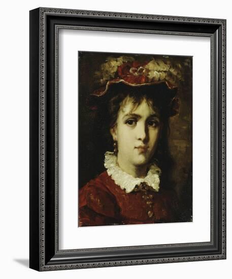 Portrait of a Young Girl, 1876-Leon Joseph Florentin Bonnat-Framed Giclee Print