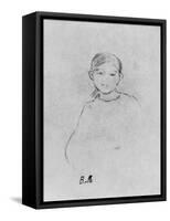 Portrait of a Young Girl, 1887 (Black Lead on Paper)-Berthe Morisot-Framed Stretched Canvas