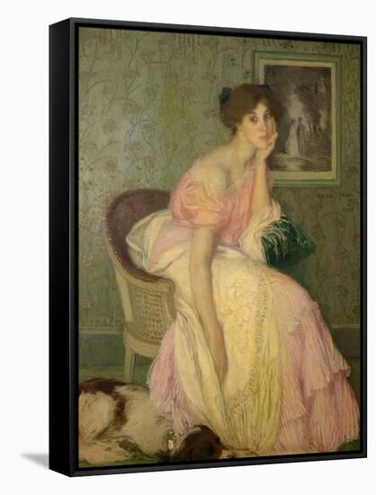 Portrait of a Young Girl, 1906-Edmond-francois Aman-jean-Framed Stretched Canvas