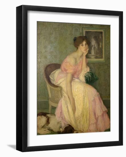 Portrait of a Young Girl, 1906-Edmond-francois Aman-jean-Framed Giclee Print