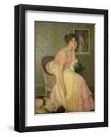 Portrait of a Young Girl, 1906-Edmond-francois Aman-jean-Framed Giclee Print