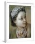 Portrait of a Young Girl, Bust-Length, Her Head Turned to the Right-Francois Boucher-Framed Giclee Print