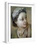 Portrait of a Young Girl, Bust-Length, Her Head Turned to the Right-Francois Boucher-Framed Giclee Print