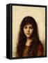 Portrait of a Young Girl by Alexei Alexevich Harlamoff-Alexei Alexevich Harlamoff-Framed Stretched Canvas