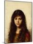 Portrait of a Young Girl by Alexei Alexevich Harlamoff-Alexei Alexevich Harlamoff-Mounted Giclee Print