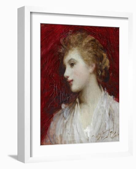 Portrait of a Young Girl, C.1884-Sir Samuel Luke Fildes-Framed Giclee Print