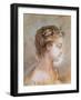 Portrait of a Young Girl (Chalk and Sanguine on Paper)-Francois Boucher-Framed Giclee Print